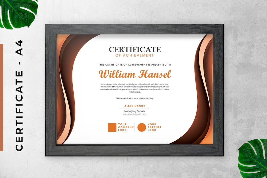 Brown Gradation Certificate / Diploma Template