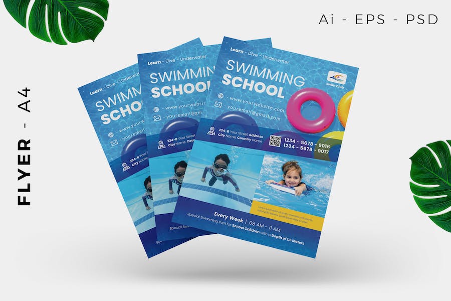 Swimming Pool Flyer Design