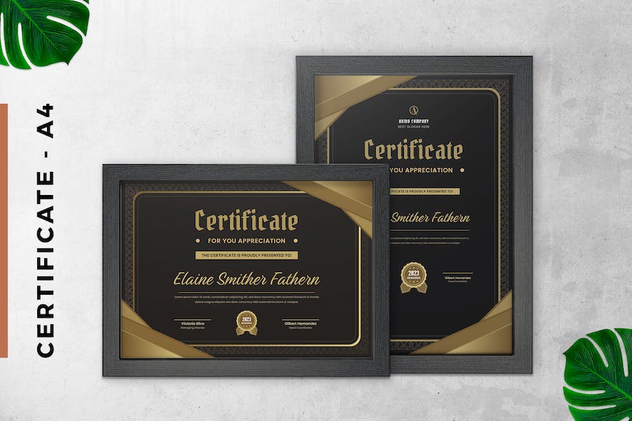 Gold Vintage Classic Certificate