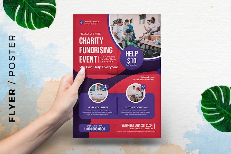 Charity Fundraising event Template Flyer / Poster