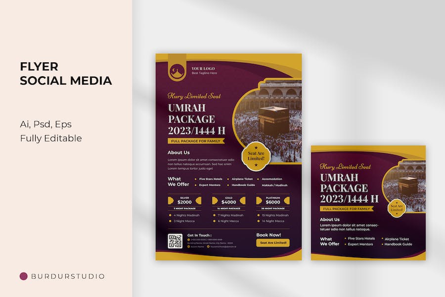 Best Umrah Agency Flyer and Instagram Post