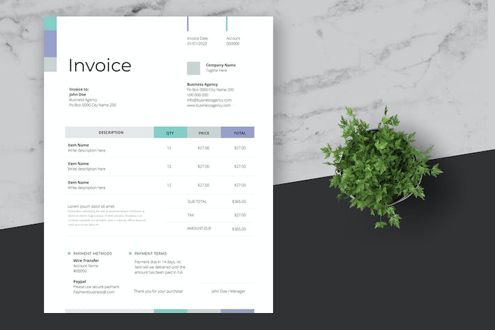 Minimal and Clean Business Invoice Template