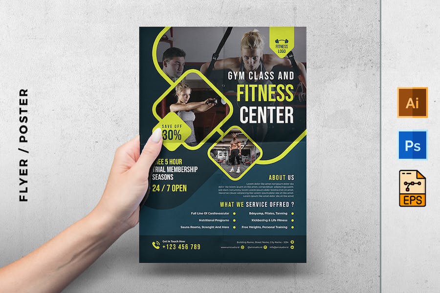 Fitness training center flyer