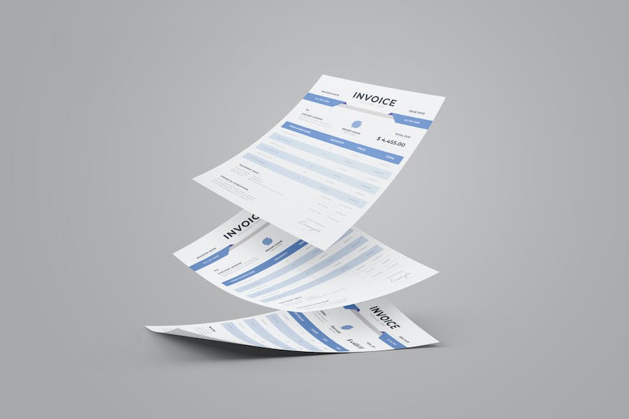 Clean Invoice With Blue Accent