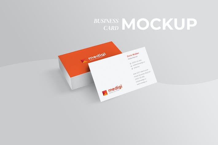 Perspective Business Card Mockup – Light File Size