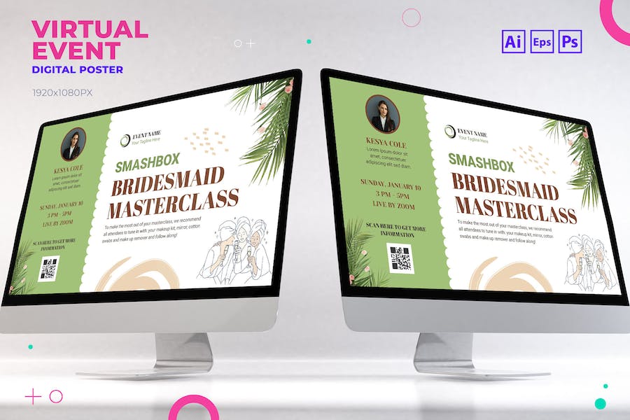 Art Class Virtual Event Digital Poster Flyer