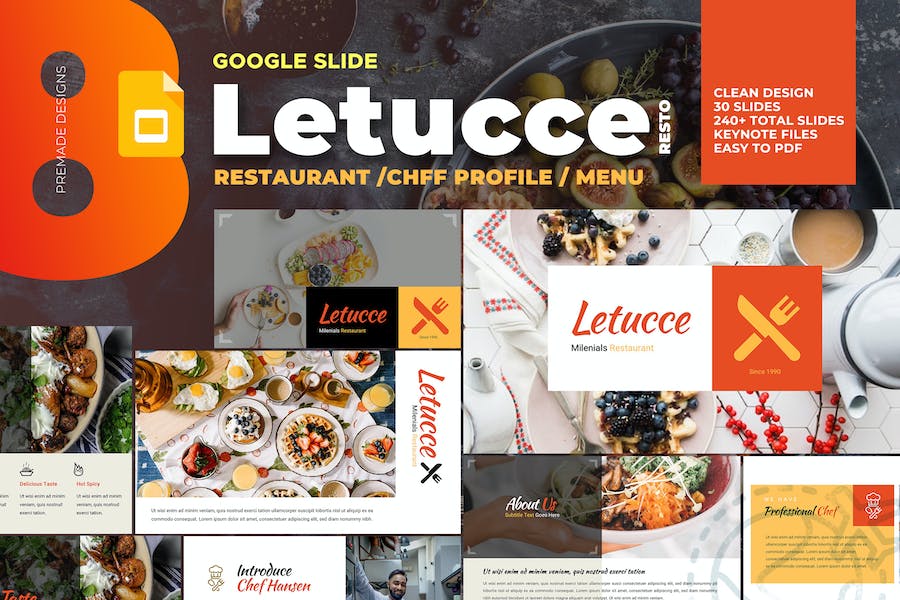 Letucce Restaurant – Google Slide Template