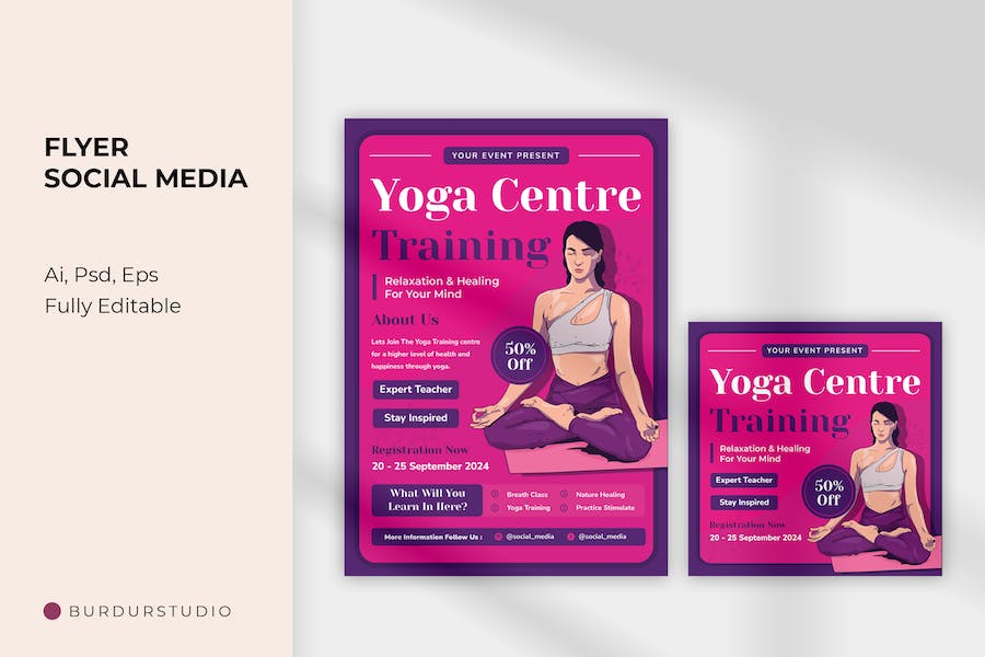 Yoga Center Flyer & Instagram Post