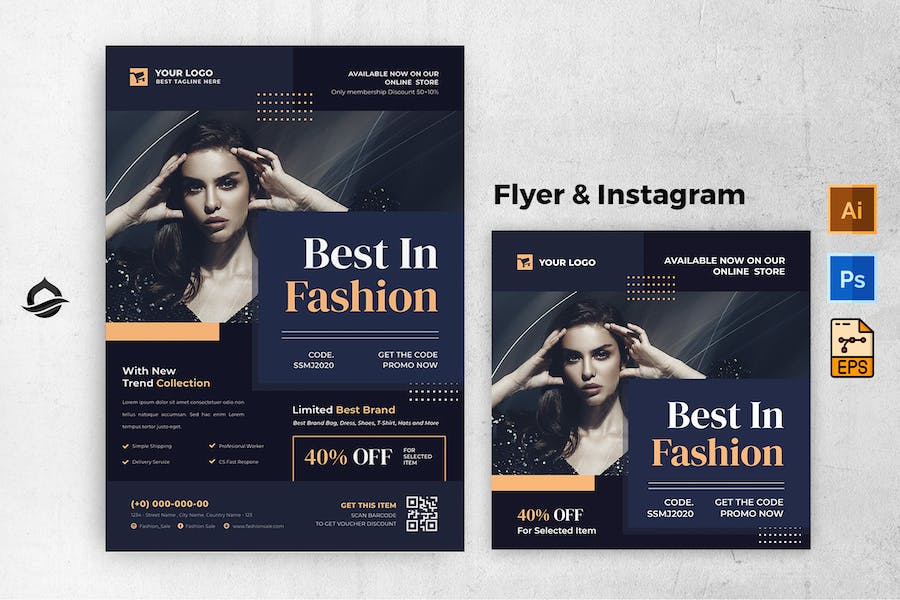 Fashion Marketing Promo Flyer & Instagram post