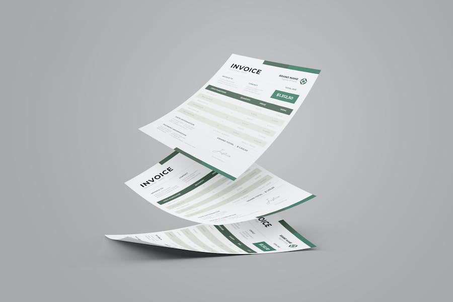 Clean Invoice With Green Accent