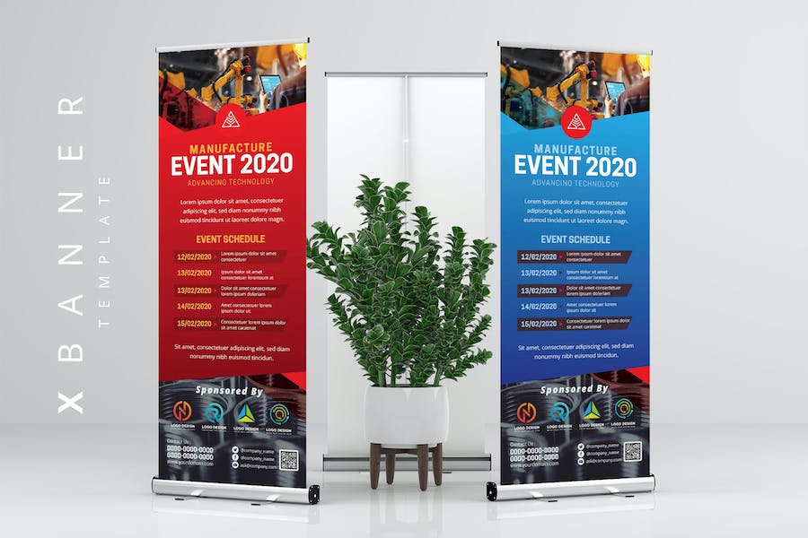 Manufacture Industry Roll up Banner Template