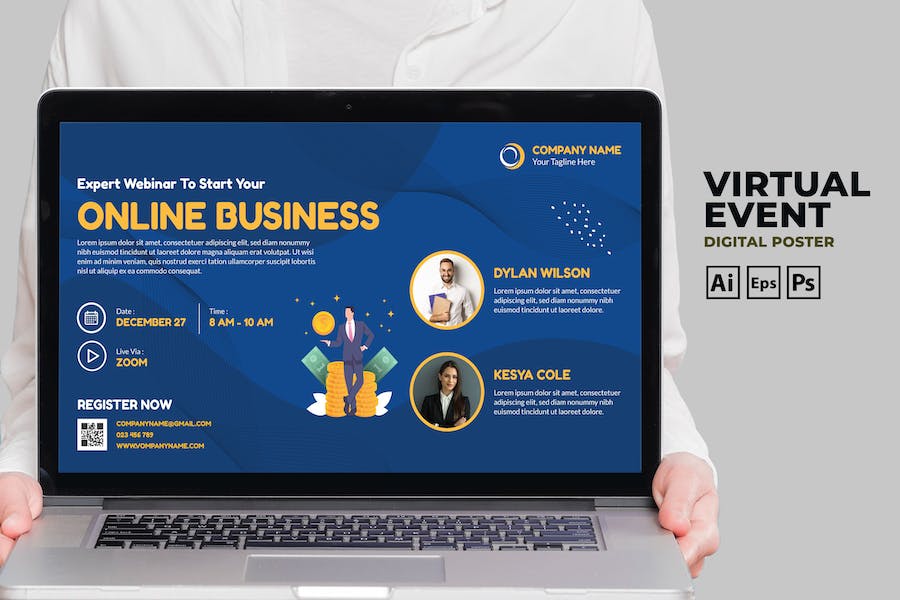 Online Business / Online Training Event Digital Po