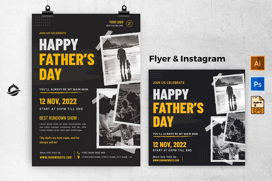 Story Father day Template Flyer & Instagram post