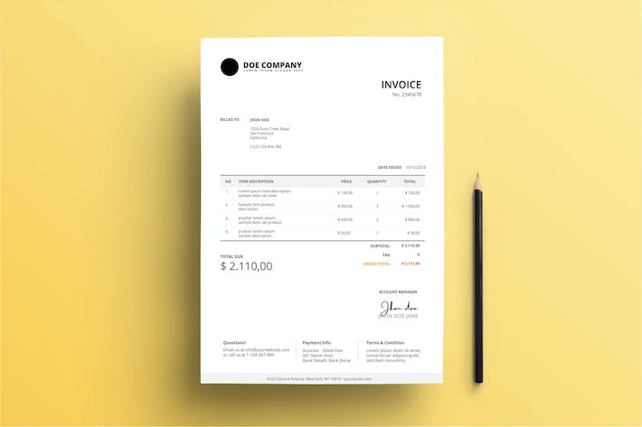 Invoice Business with Clean Style