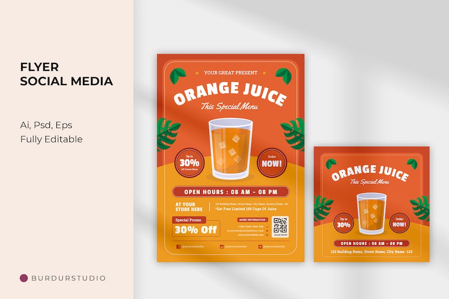 Orange Juice Flyer & Instagram Post