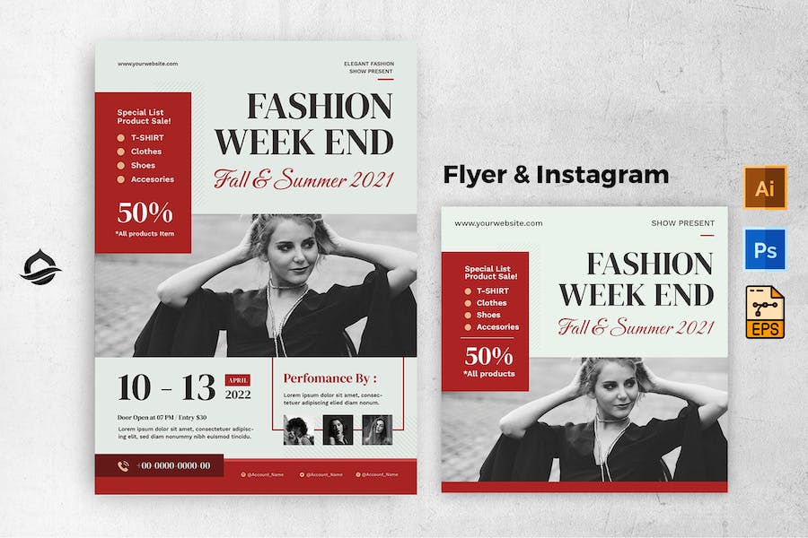 Elegant Fashion Week Sale Flyer & Instagram post