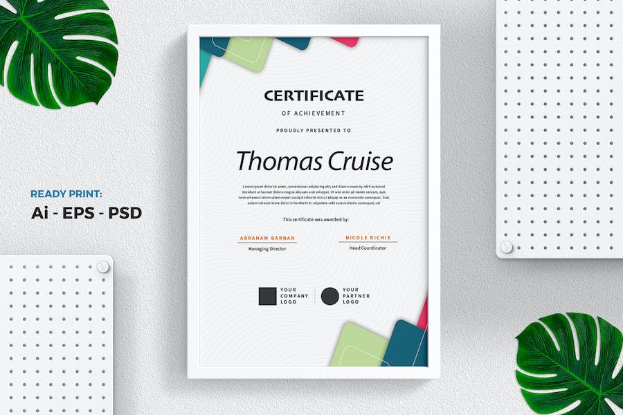 Professional Green Certificate / Diploma Template