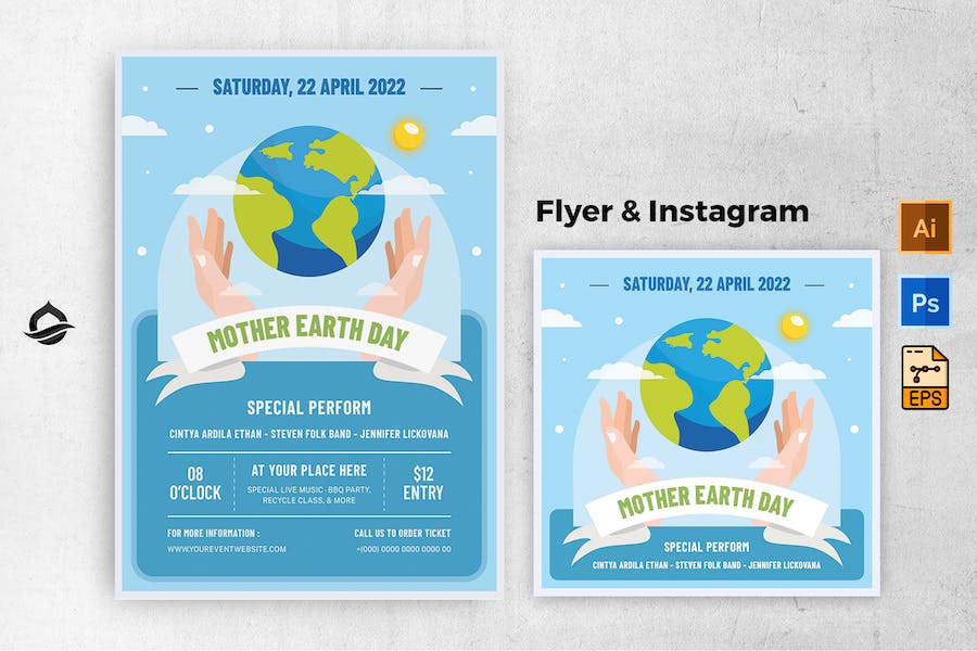 Mother Earth Day Template Flyer & Instagram Post