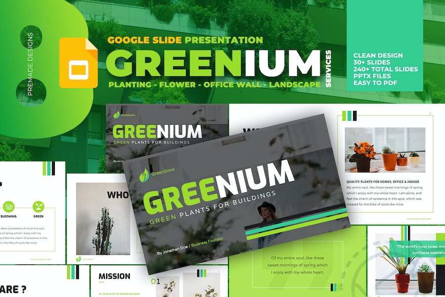 Greenium – Planting Services Google Slide