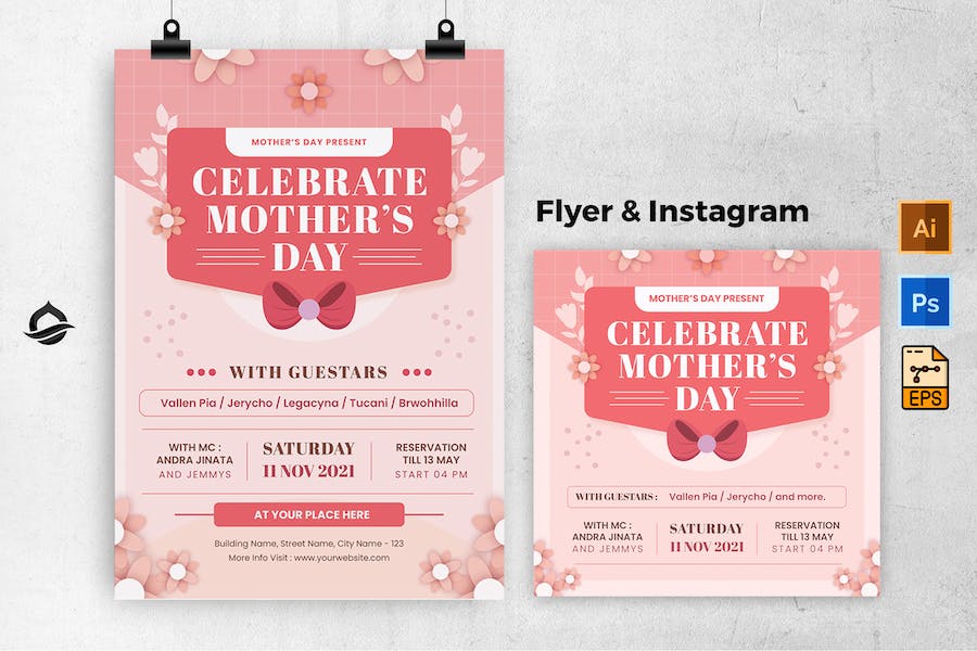 Sweety Flower Mother Day Flyer & Instagram Post