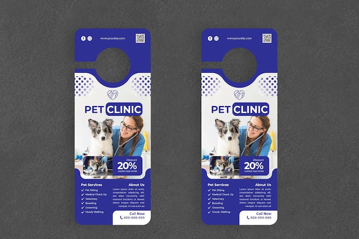 Pet Clinic Door Hanger Creative Promotion