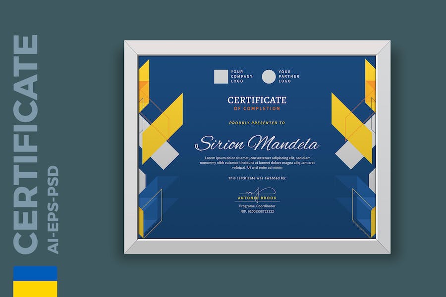 Blue Certificate / Diploma Template Pro