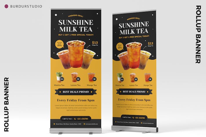 Sunshine Milk Tea – Roll Up Banner