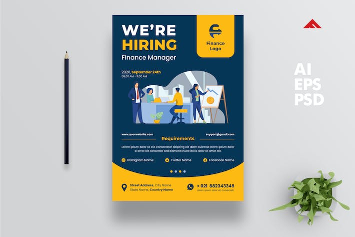 Finance Job Hiring Flyer Advertisement