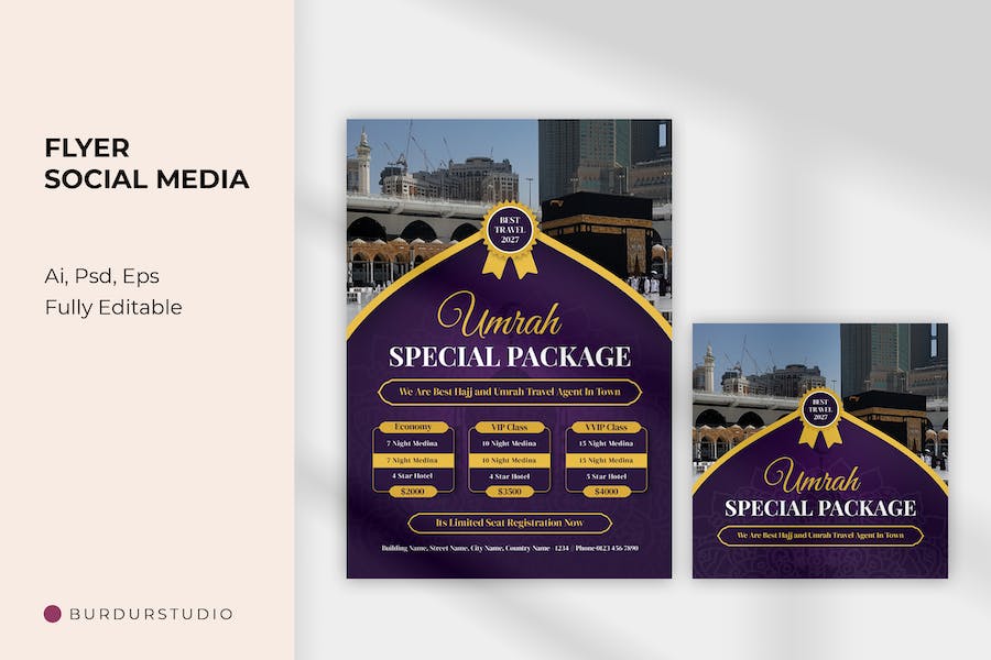 Spesial Umrah Package Flyer and Instagram Post