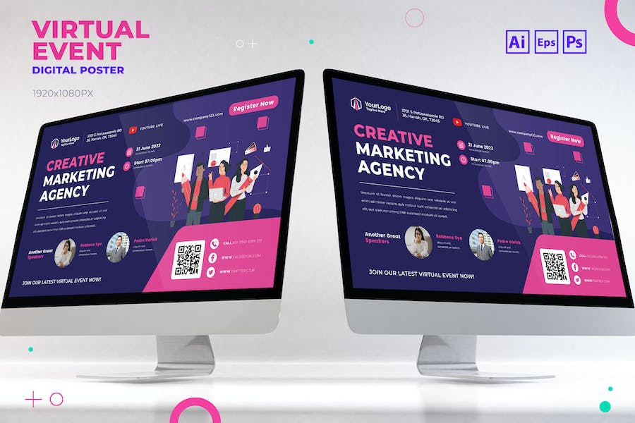 Business Virtual Event Digital Poster Flyer
