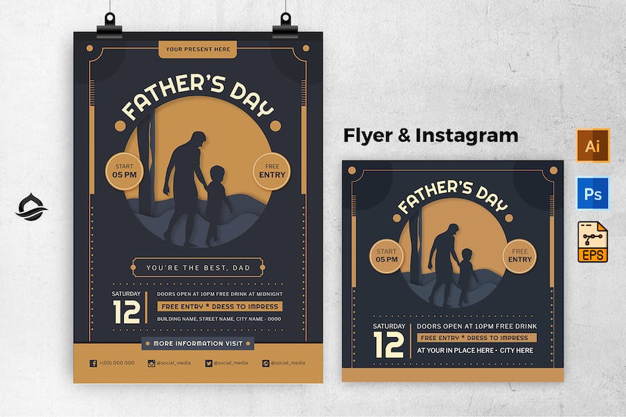 Father day Event Template Flyer & Instagram post