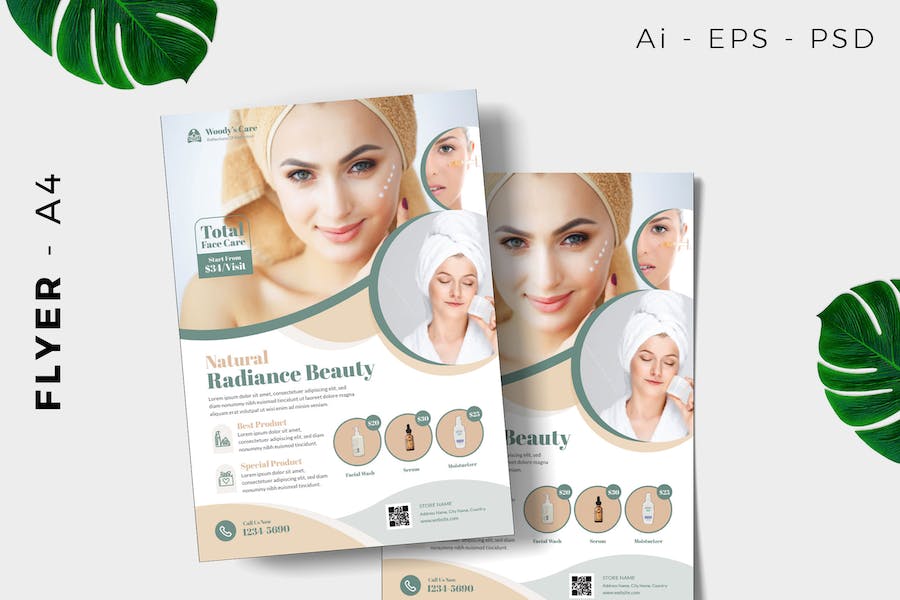 Skin care  Flyer template promotion