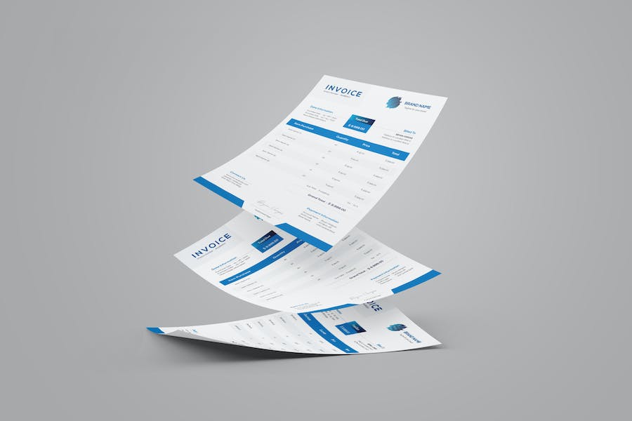 Clean Invoice Design With Blue Accent