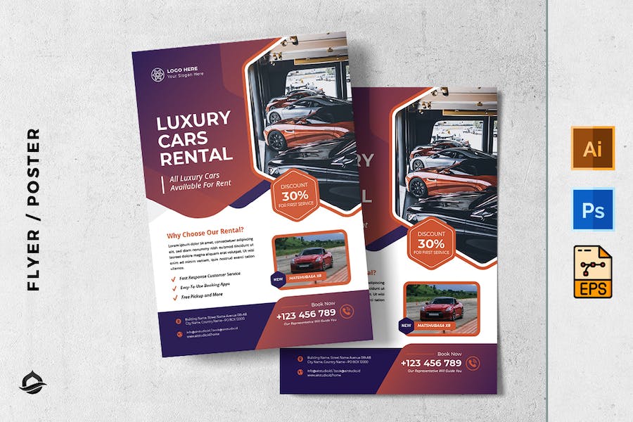 Luxury Car Rental and Services Flyer