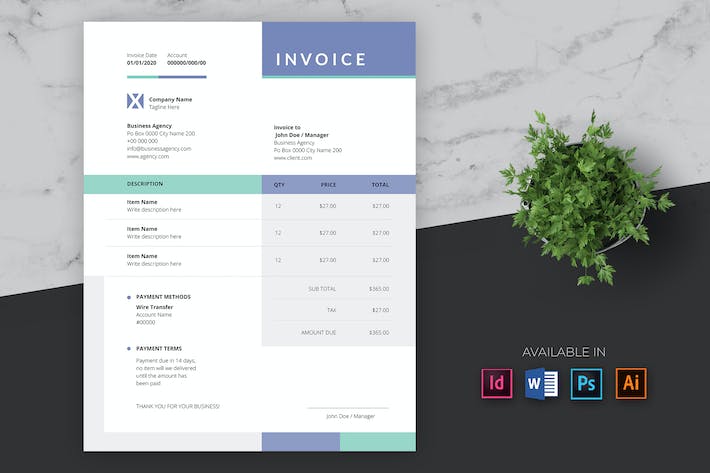 Clean Invoice Pro Template