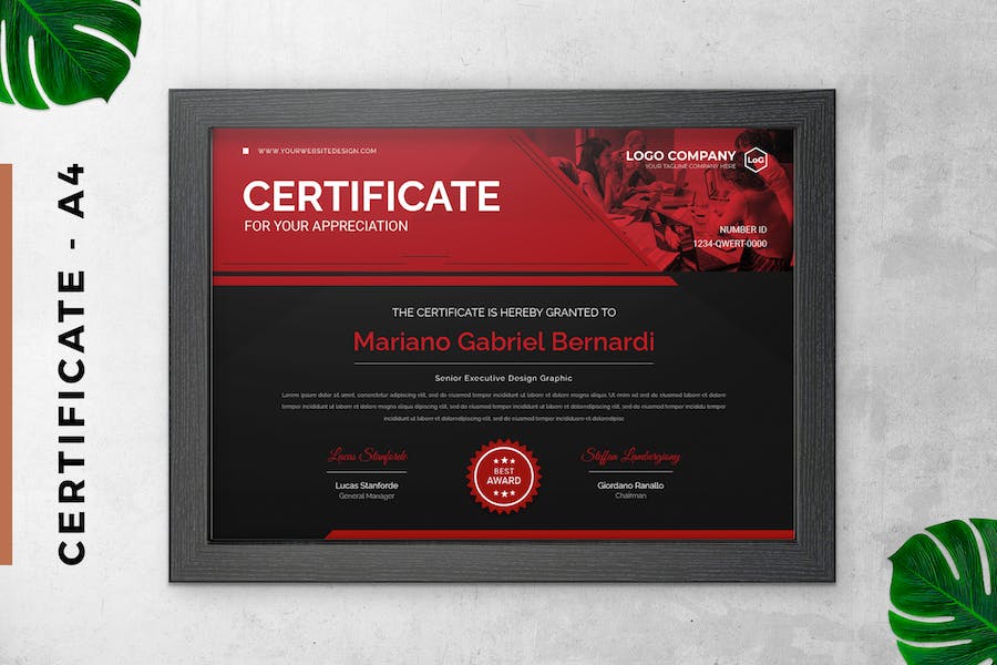 Certificate / Diploma Red Black
