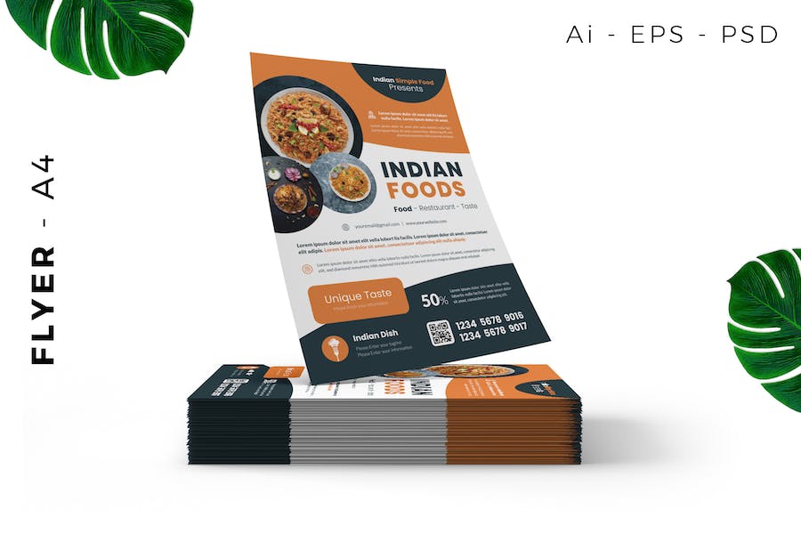 Indian Restaurant / Food Promotion Flyer Design