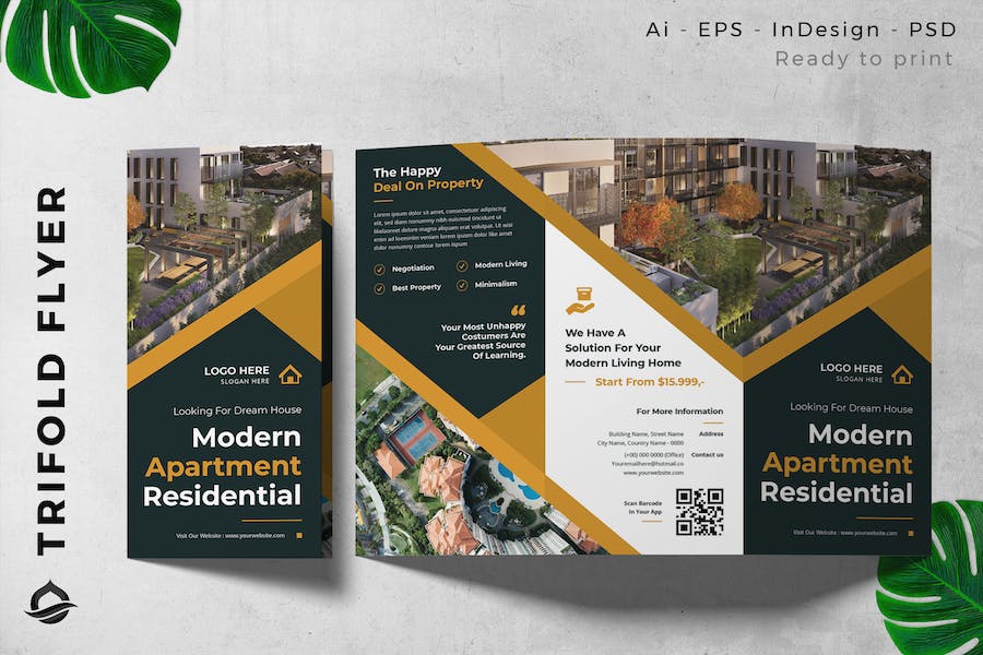 Residential / Apartment Trifold Brochure Flyer