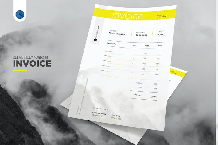 Clean Simple and Minimal Creative Invoice
