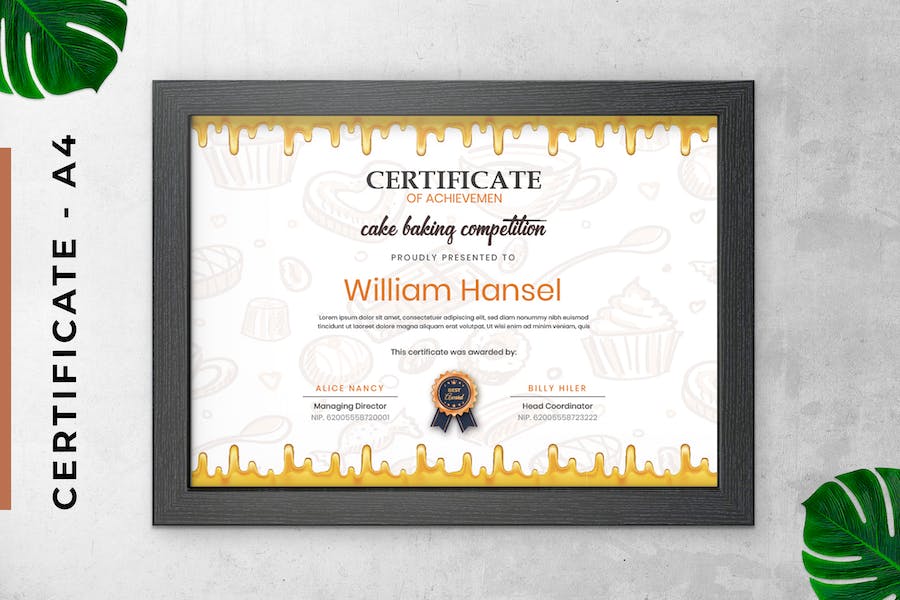 Culinary Certificate / Diploma Template