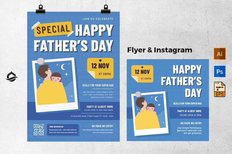 Polaroid Father day Flyer & Instagram post