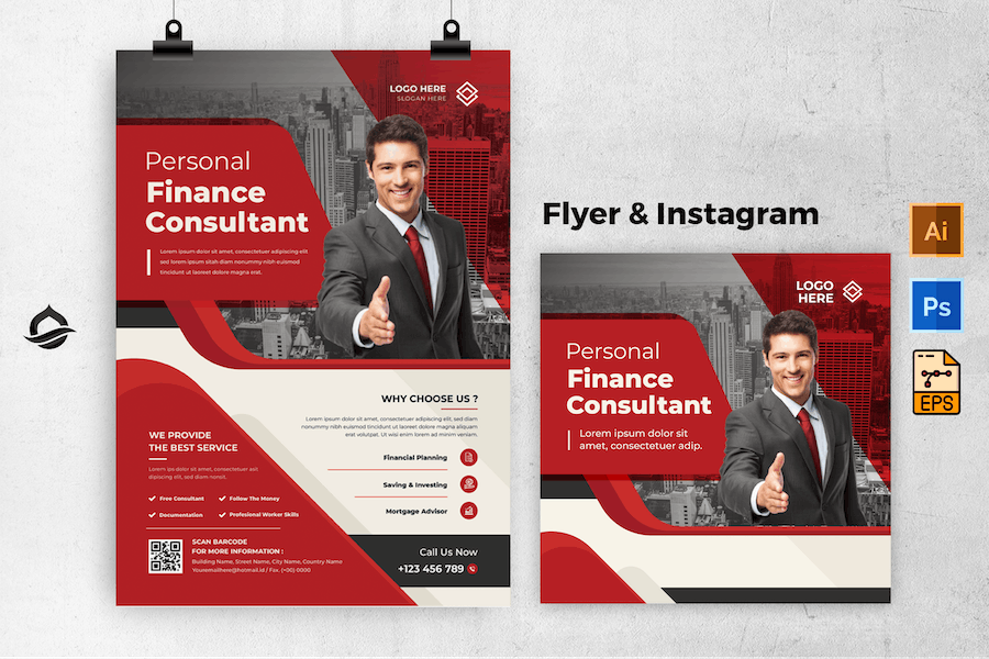 Personal Finance Consultant Flyer & Instagram Post