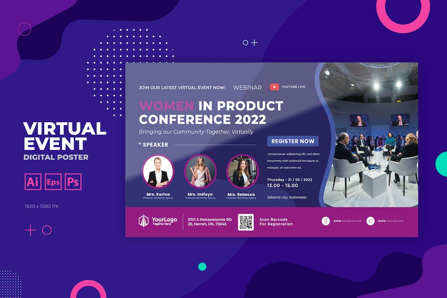 Women Business Conference Virtual Event Digital Po