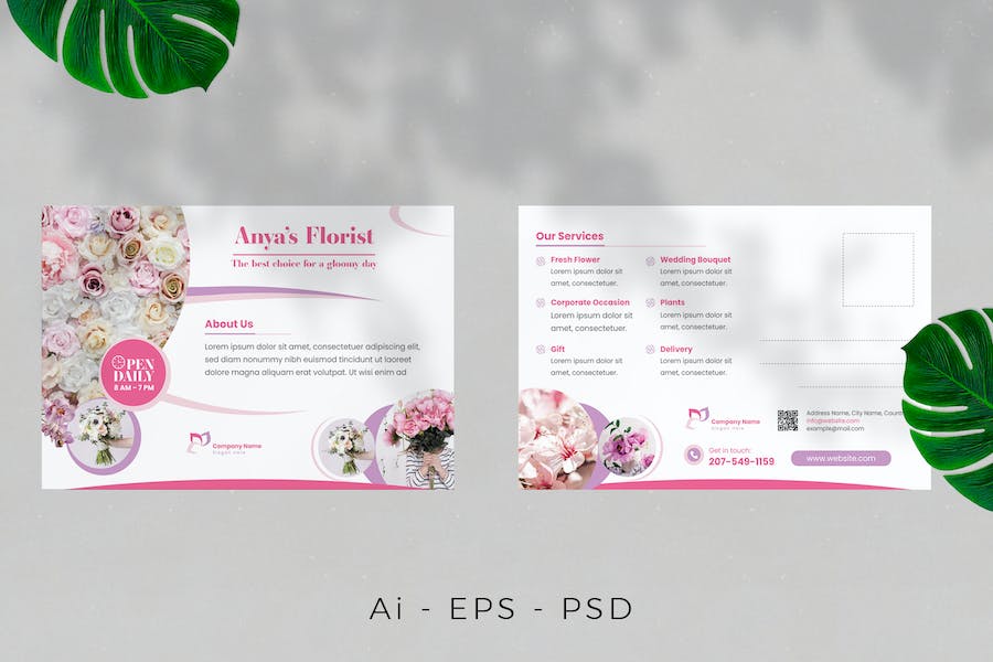 Florist Postcard Design