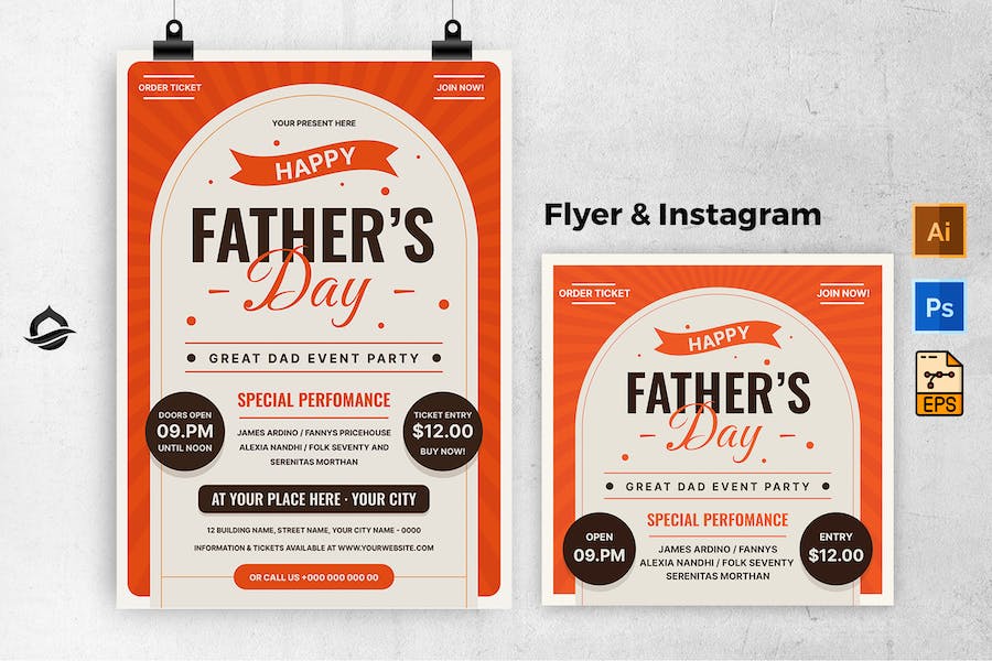 Father Day Template Flyer & Instagram Post