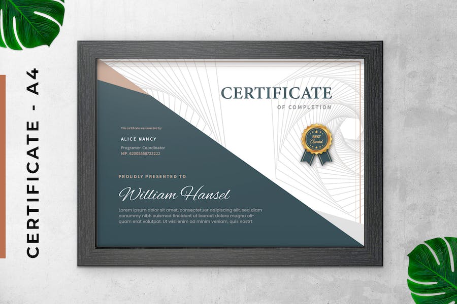 Emerald Modern Certificate / Diploma Template