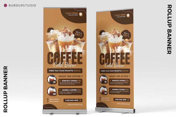 Roaster Coffee Roll Up Banner