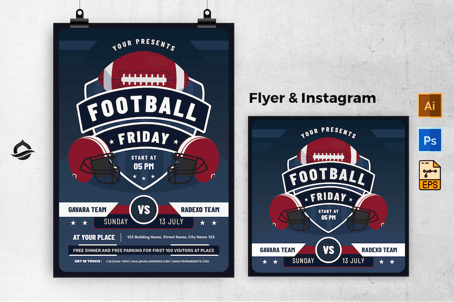 Football Friday Flyer & Instagram Post