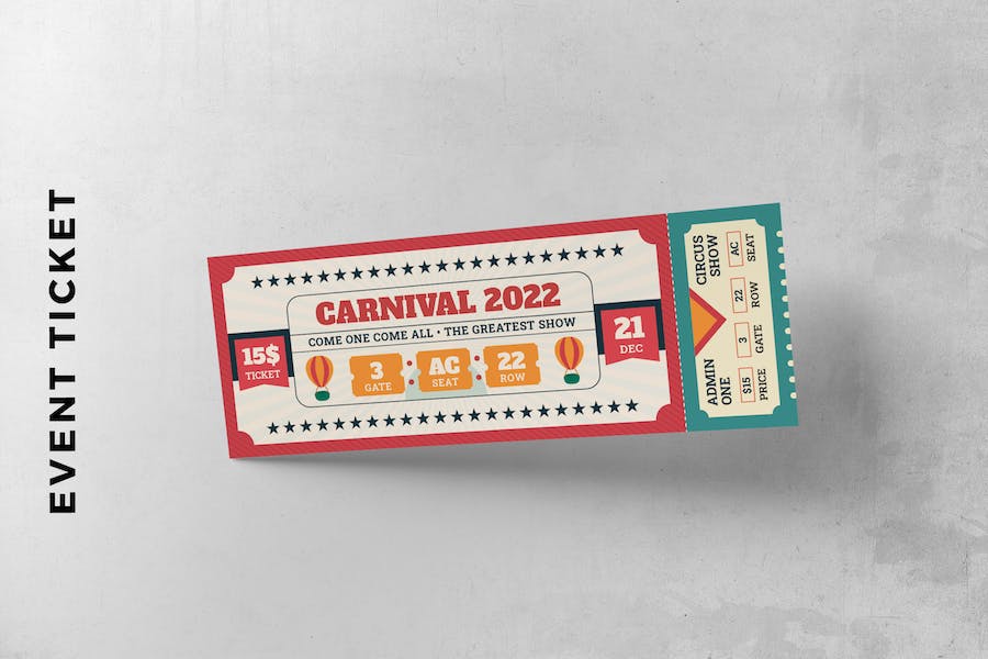 Circus Event Ticket Card Promotion