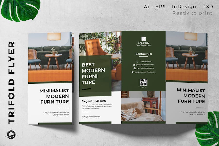 Minimalist Furniture Trifold Brochure Flyer